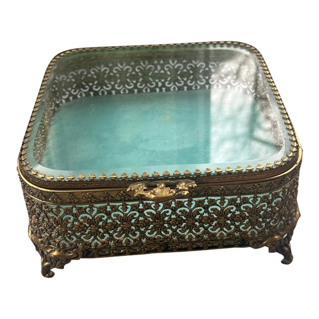 1920s Ormolu Jewelry Box For Sale