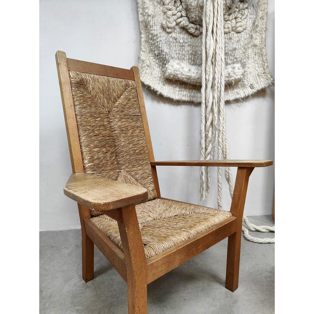 Vintage Rush and Wicker High Back Lounge Chair by Willi Ohler, 1920s For Sale - Image 6 of 7