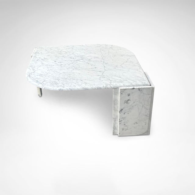 German Teardrop Coffee Table with Carrara Marble, 1980s For Sale - Image 4 of 10