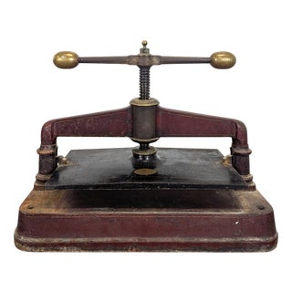 19th Century Cast Iron and Bronze Paper Press For Sale