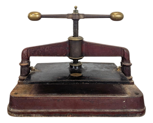 19th Century Cast Iron and Bronze Paper Press