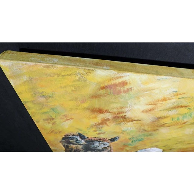 Impressionist Linda Davidson Llamas Original Oil Painting Artwork on Canvas For Sale - Image 3 of 10