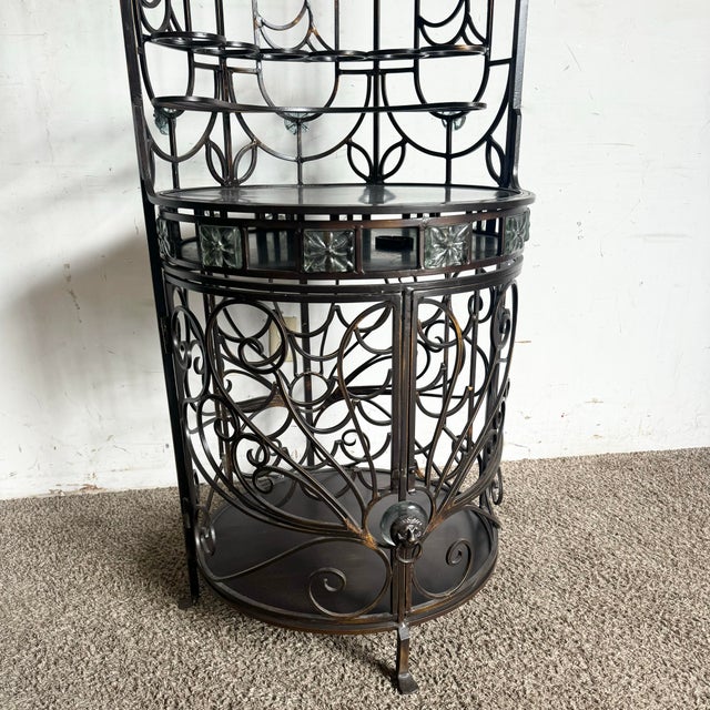 Vintage Wrought Iron Wine Rack/Bar | Chairish