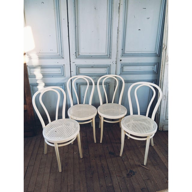 Vintage White Bistro Chairs, 1930s, Set of 4 For Sale - Image 16 of 18