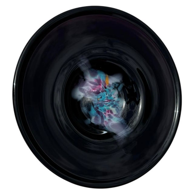 1980s Art Glass Meteor Bowl Platter Signed by Charles Correll For Sale In Phoenix - Image 6 of 11