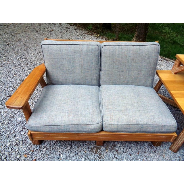 Brandt Ranch Oak Sectional Sofa Lounge Chairs & End Table Chairish