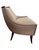 Custom Curved Barrel Upholstered Accent Chair in Neutral Check Fabric For Sale In Houston - Image 6 of 6