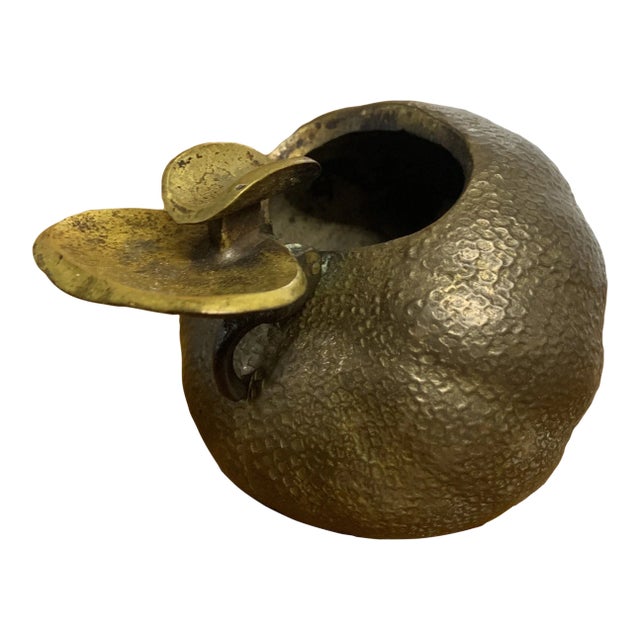 Vintage Mid 20th Century Patinated Bronze Spherical Flip Lid Ashtray by Sarreid Ltd. For Sale