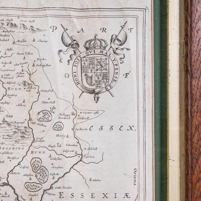 Antique County Map, Hertfordshire, Dutch, Framed Cartography, Blaeu, Carolean For Sale - Image 6 of 12