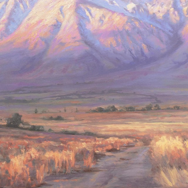 'Autumn, Sunrise Over Mt. Tom' by Richard Schloss, 2014, Santa Barbara Artist, Ventura Art Museum, Oil For Sale - Image 4 of 9
