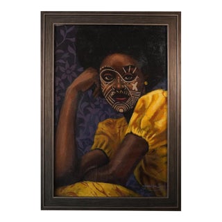 "My Color, My Identity Ii" Contemporary Portrait Painting by Oluwatobiloba David, Framed For Sale