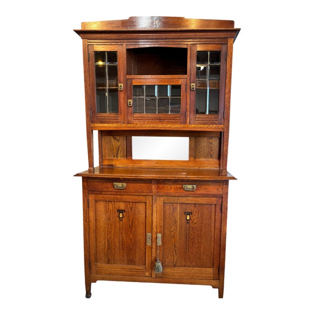 Gorgeous Dutch Arts & Crafts Buffet Cabinet C. 1920 For Sale