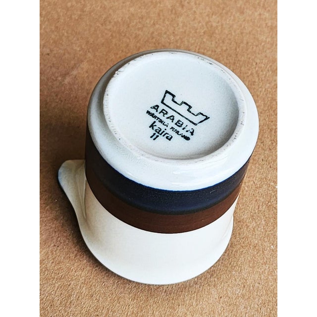 Cream 1970s Arabia Finland Kara Ceramic Creamer For Sale - Image 8 of 9