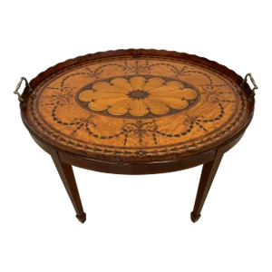 Early 19th Century George III Satinwood Inlaid Tray Coffee Table