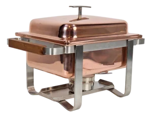 Vintage Copper-plated Stainless Steel Spring Chafing Dish, Switzerland, 1980s
