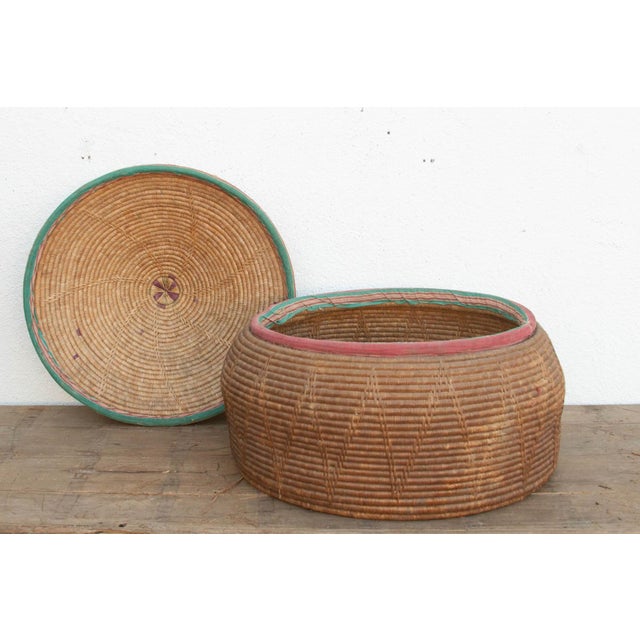 30"Dm Large Antique Nomadic Storage Basket For Sale In Los Angeles - Image 6 of 11