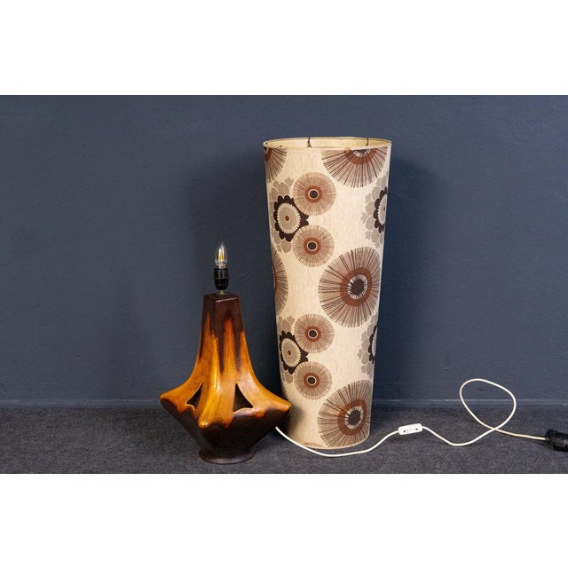 Vintage Pine and Ceramic Floor Lamp For Sale - Image 10 of 11