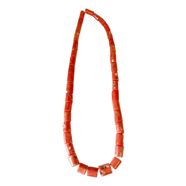 Vintage Chunky Natural Nepalese Angel Skin Coral Strand 38 Beads For Sale