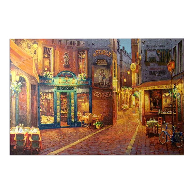 Viktor Shvaiko"Au Petit Marquis"giclee on Canvas Unframed H.Signed For Sale