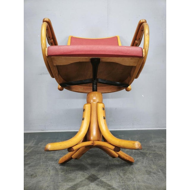 Adjustable Swivel Office Chair from Ligna, Former Czechoslovakia, 1950s For Sale - Image 14 of 16