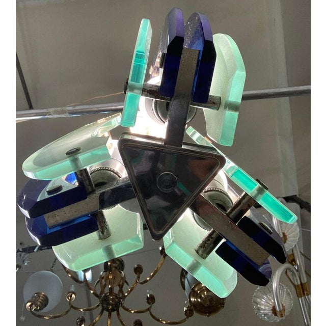 Three Lights Hanging Lamp from Fontana Art, 1970 For Sale - Image 9 of 18