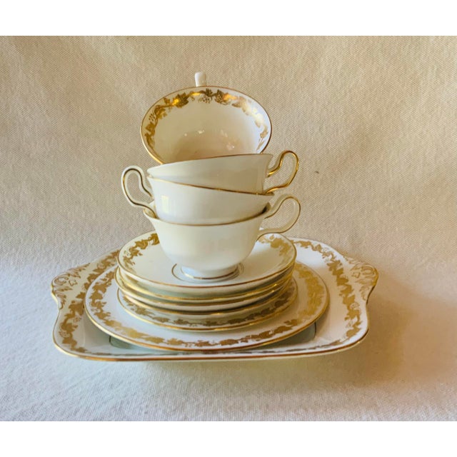 1950s Wedgwood Whitehall Pattern Bone China Square Cake Plate Diplomat Provenance, 10" For Sale - Image 17 of 18