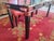 Black Lacquered Bamboo-Style Table with Glass Top and Red Leather Woven Straps, 1980s For Sale - Image 6 of 9