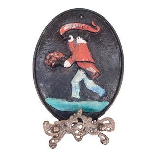 19th Century Cast Iron Firemark Plaque by Associated Firemen's Insurance Company. Washington d.c., 1848. For Sale