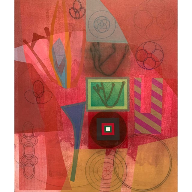 2020s Contemporary Abstract Color Pencil, Charcoal, Acrylic Paint, Acrylic Mediums, and Oil on Canvas "Lost Letters (Flabelliform)" by Michael Barringer For Sale - Image 5 of 5