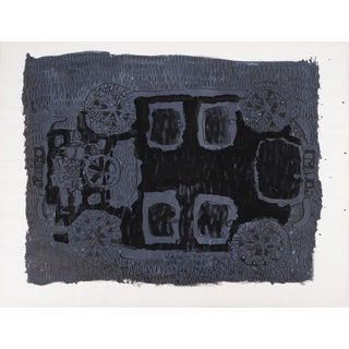 Jacques Soisson, Car Under a Storm, Gouache and Acrylic on Paper For Sale