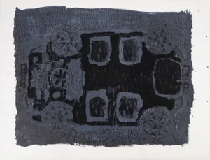 Jacques Soisson, Car Under a Storm, Gouache and Acrylic on Paper