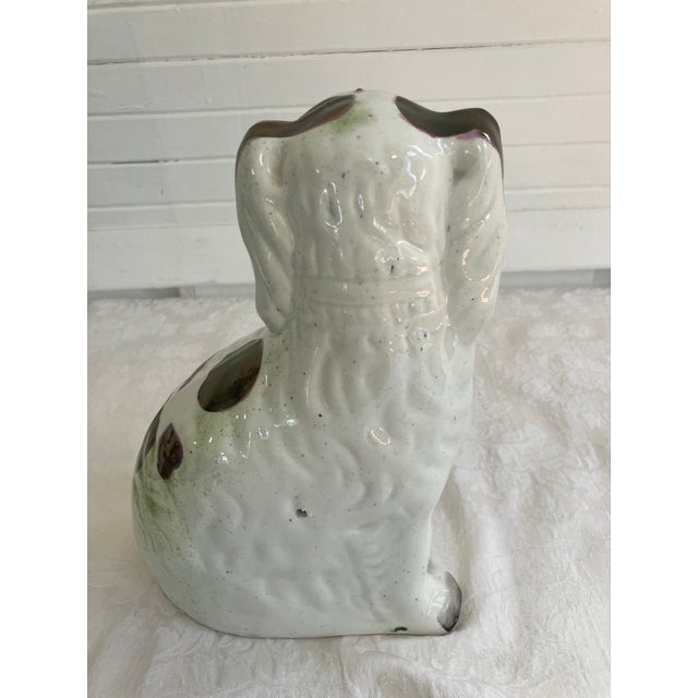 Late 19th Century Late 19th Century Victorian Stafford Ceramic Brown & White Spaniel Dog Figurine For Sale - Image 5 of 9