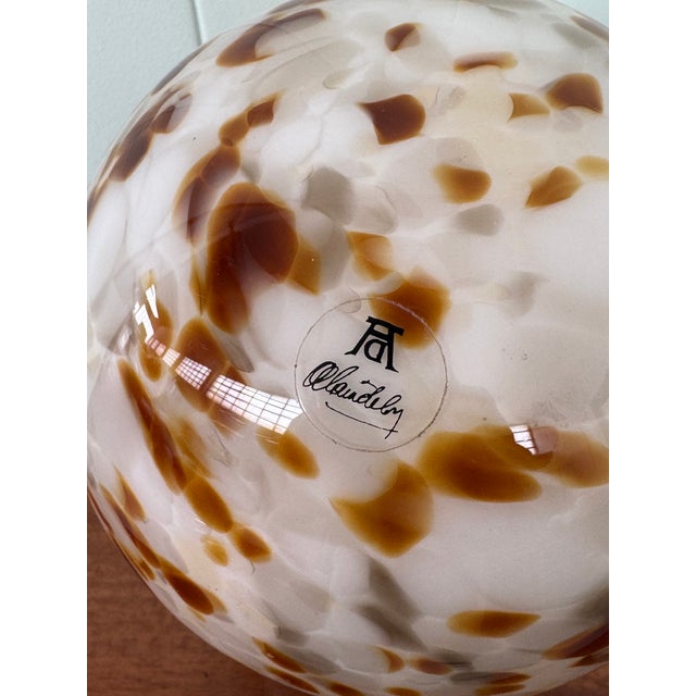 Wood Vintage Glass Sphere on Wooden Base by Alain Delon, 1970s For Sale - Image 7 of 14