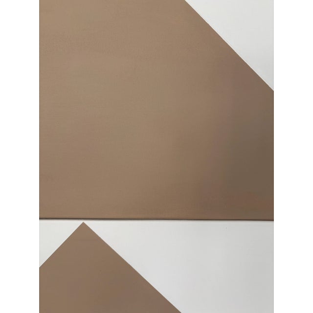 Anonymous Abstract Contemporary Op Art Geometric Hard Edge Triptych Painting, Wood Framed, Signed Lee Fine For Sale - Image 4 of 10