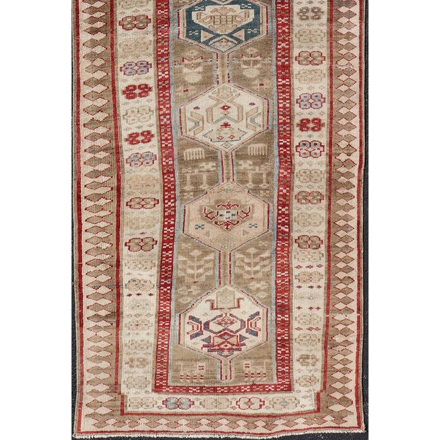 Persian Hand Knotted Antique Serab Runner in Tribal Design With Medallions 3'0 X 8'10 For Sale - Image 10 of 12