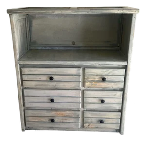 White Wash Distressed Buffet Cabinet