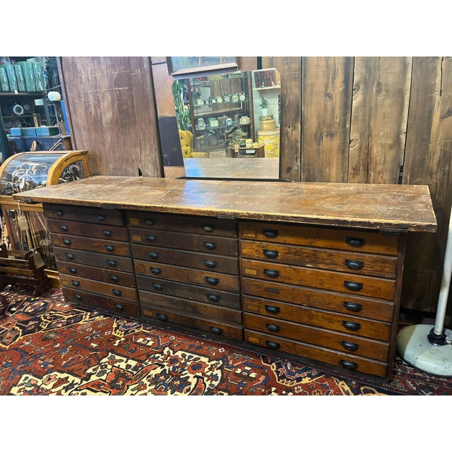 Vintage Typographers Wooden Counter For Sale - Image 4 of 14