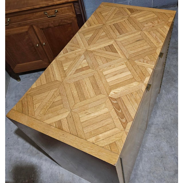 Wood Pair of Mid-Century Parquetry Cabinets/Servers For Sale - Image 7 of 12
