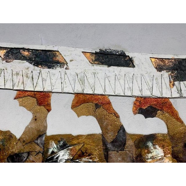 Andrea Stella "Rowing Machines" Large Gold Leaf Oil Mixed Media Painting, Figurative, Italian Contemporary Art, 2010 For Sale - Image 4 of 9