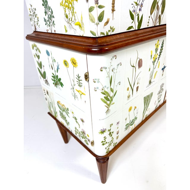 White 1950's Swedish Cabinet With Nordens Flora Illustrations For Sale - Image 8 of 10