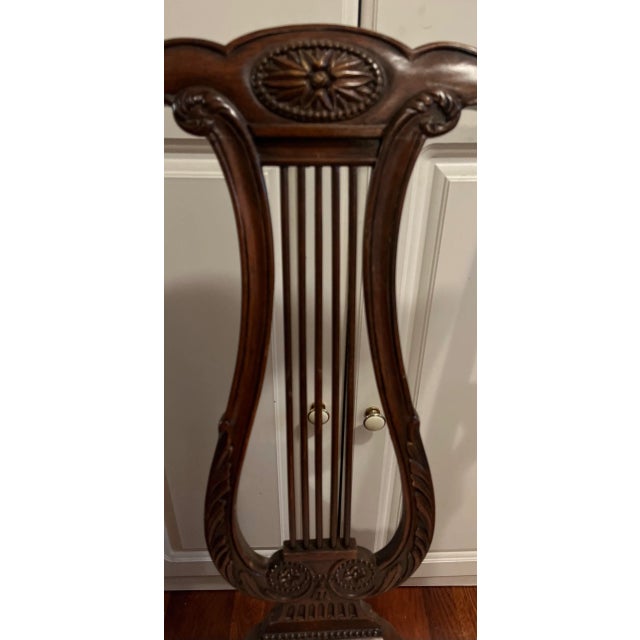 Arm Chairs Chippendale Hepplewhite Lyre Back Hinkle Harris Mahogany Vintage For Sale In Seattle - Image 6 of 7