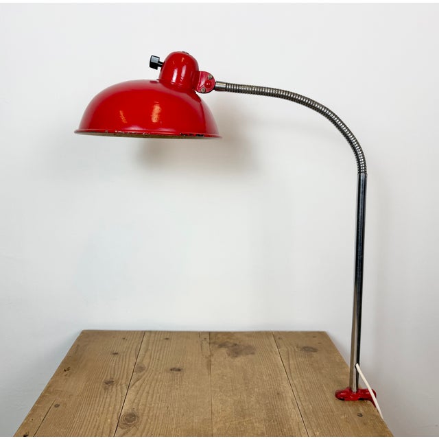 Mid-Century Modern Large Vintage Industrial German Workshop Table Lamp from Helo Leuchten, 1950s For Sale - Image 3 of 18