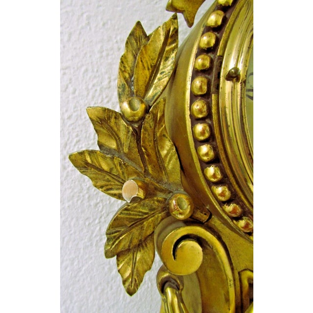 1960s Vintage Swedish Rococo Style Cartel Wall Clock by Westerstrand Töreboda For Sale - Image 11 of 17