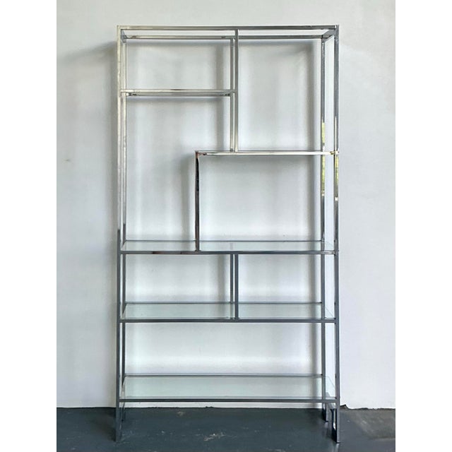 Vintage Polished Chrome Etagere After Milo Baughman For Sale - Image 10 of 12