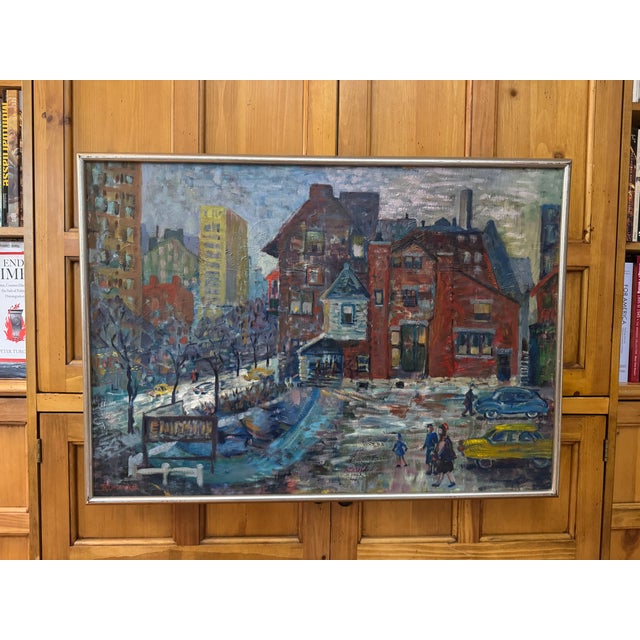 "Hyde Park (Neighborhood) Art Center" Chicago, Il, 1960" Oil Painting by Ruth L. Drucker Offered here is one of a pair of...