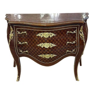 Louis XV Style Copper Marble Commode Rococo For Sale
