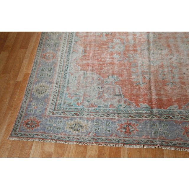 1940s Handmade Tribal Oushak Rug - 7′2″ × 10′2″ For Sale - Image 5 of 13