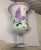 White Vintage Reverse Painted Glass Vase For Sale - Image 8 of 9