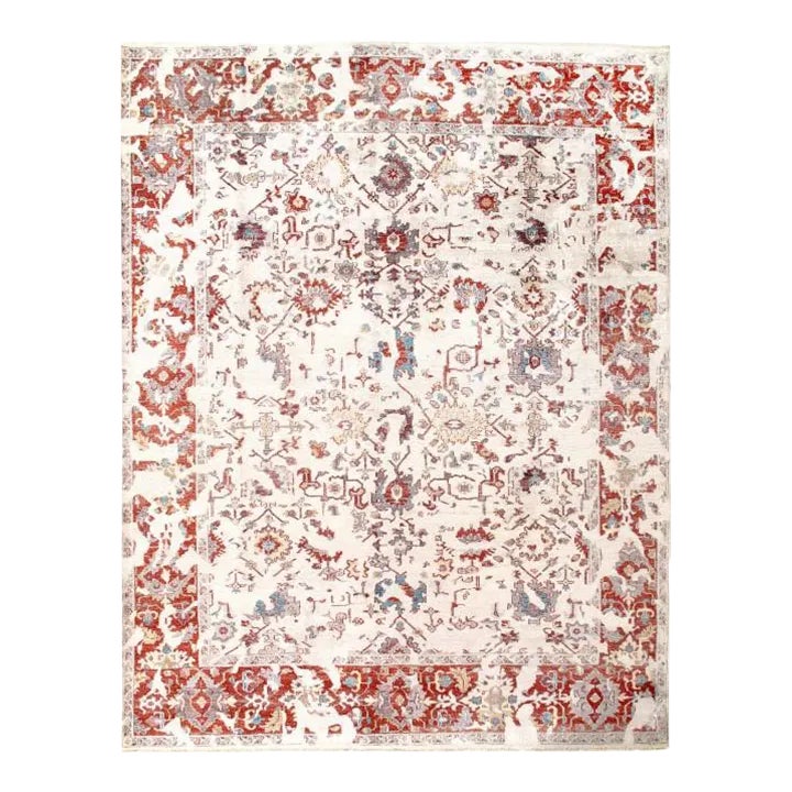 2020s Ivory Broken Design Rug | Chairish