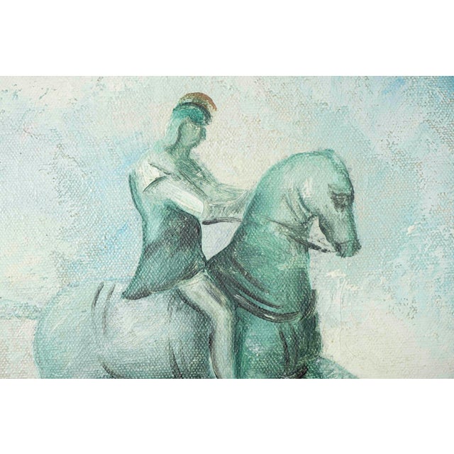 Mid 20th Century Neoclassical Roman Garden Oil Paintings Signed Montes - Pair For Sale - Image 6 of 17